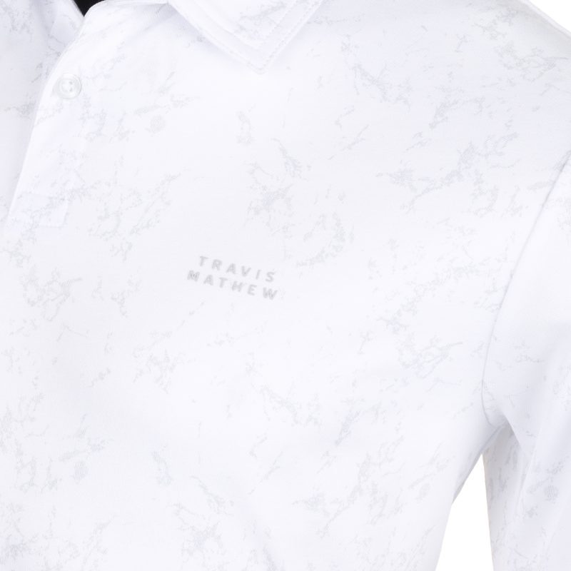 TravisMathew Warmer Tides Scoop Polo Shirt 1MAA266 White 3