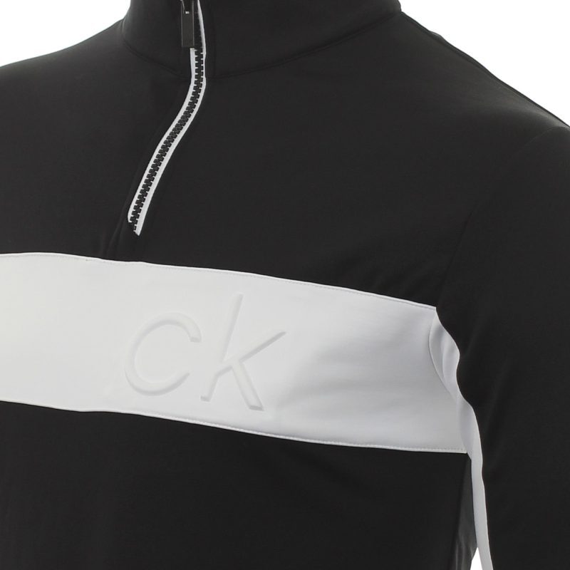 calvin klein golf embossed half zip c9500 b w 2