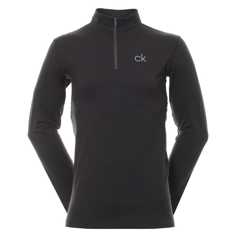 calvin klein golf newport half zip c9355 black