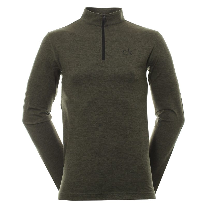 calvin klein golf newport half zip c9355 olive 1