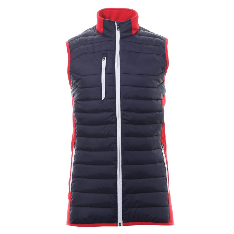 sunderland golf anton padded gilet navy red 1