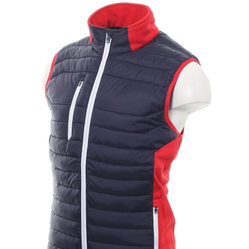 sunderland golf anton padded gilet navy red 2