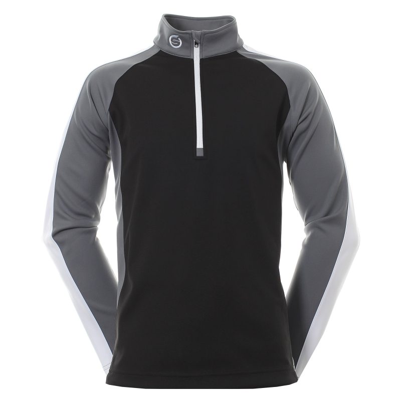 sunderland golf aspen zip top black gun white 2