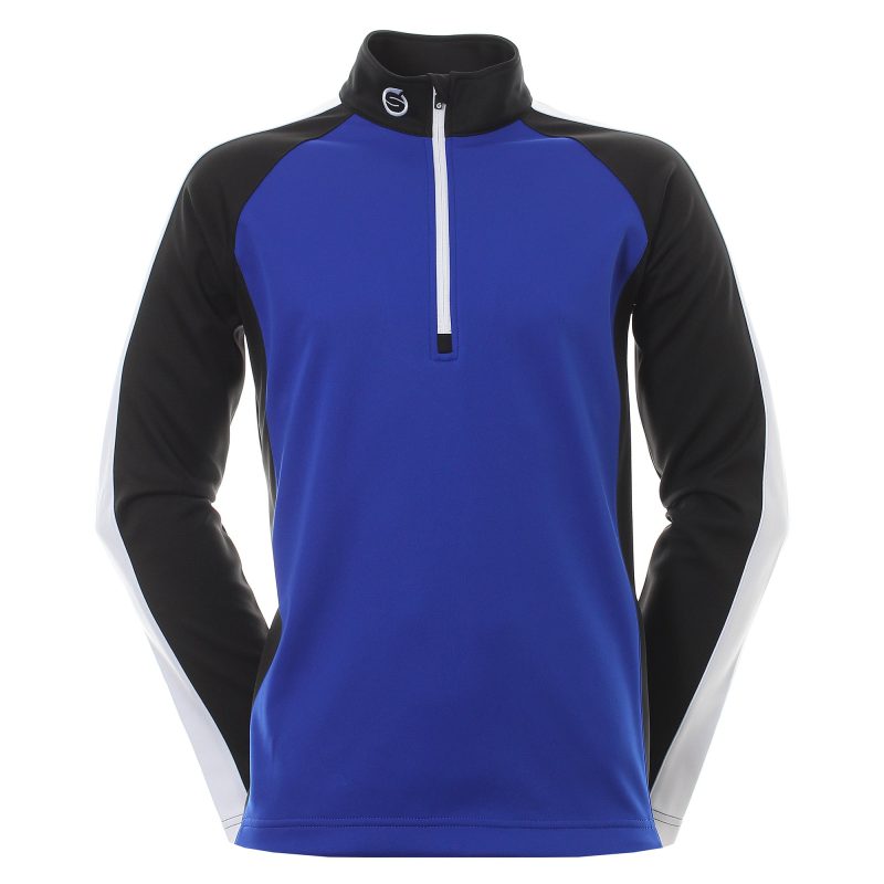 sunderland golf aspen zip top eblue black white