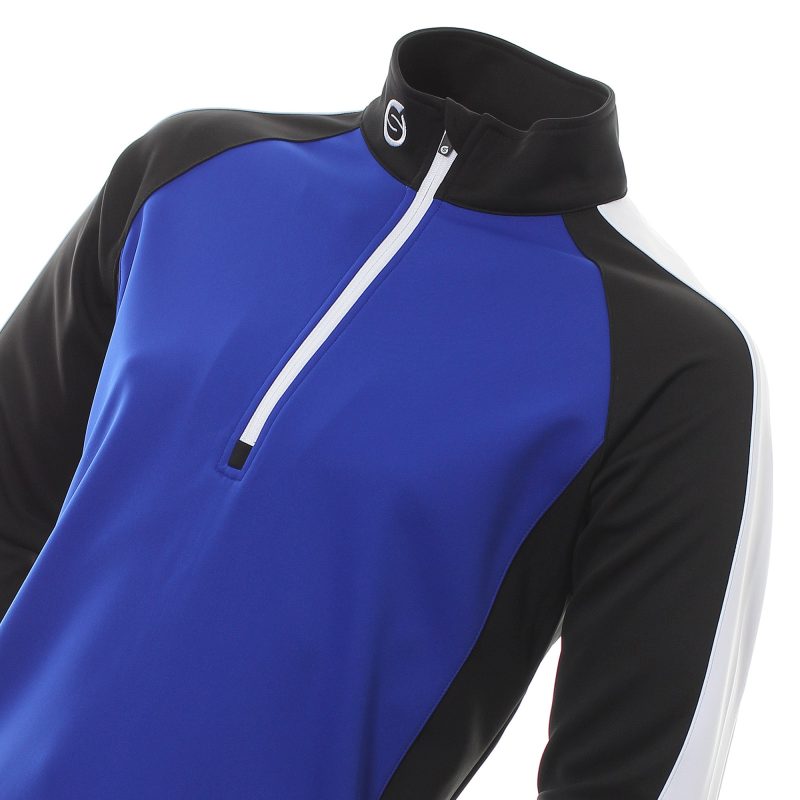 sunderland golf aspen zip top eblue black white 1