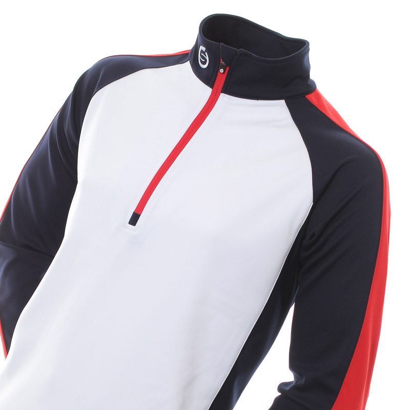 sunderland golf aspen zip top white navy red 1 1