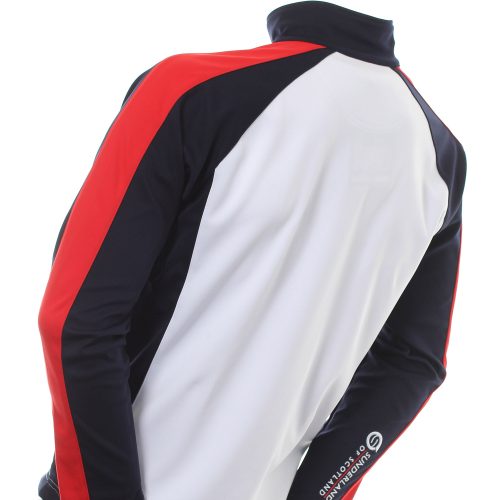 sunderland golf aspen zip top white navy red 2