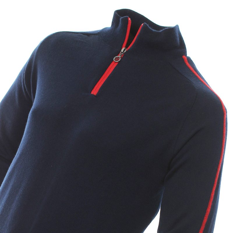 sunderland golf hamsin lined sweater navy red 1