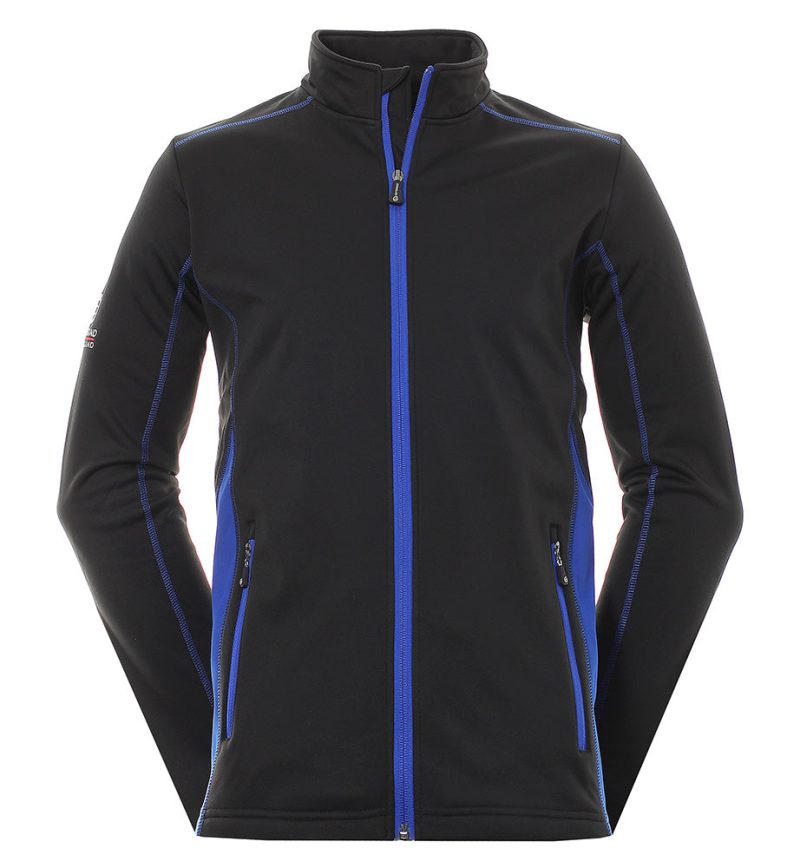 sunderland golf matterhorn bonded fleece jacket black blue