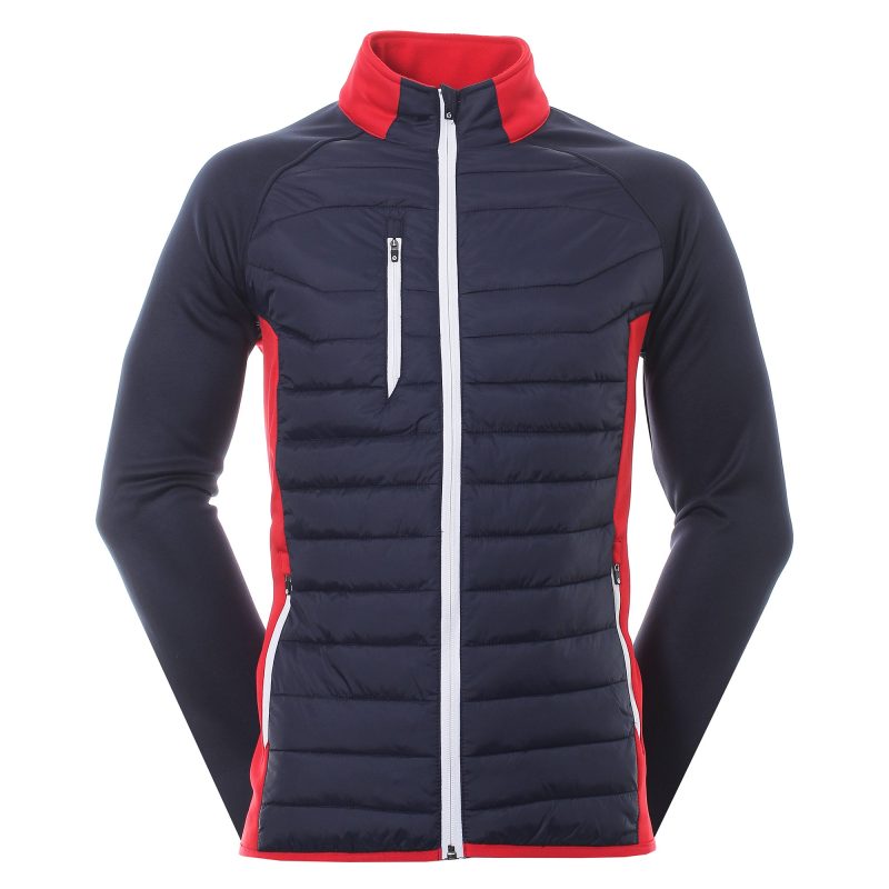 sunderland golf zermatt padded jacket navy red 1