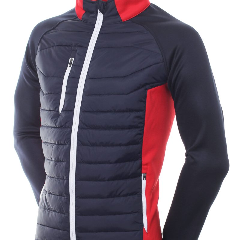 sunderland golf zermatt padded jacket navy red 2